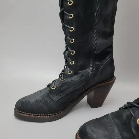 Stylish Black Over the Knee Boots - Picture 4 of 16